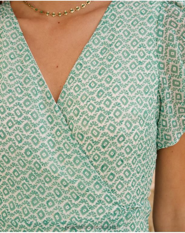 nl Polin et moi jurk gekruist alex smaragdgroen JD28V85 kleding