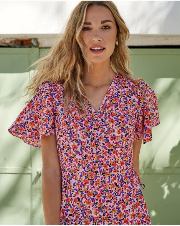 nl Polin et moi jurk gekruist carma lila JD28V107 kleding