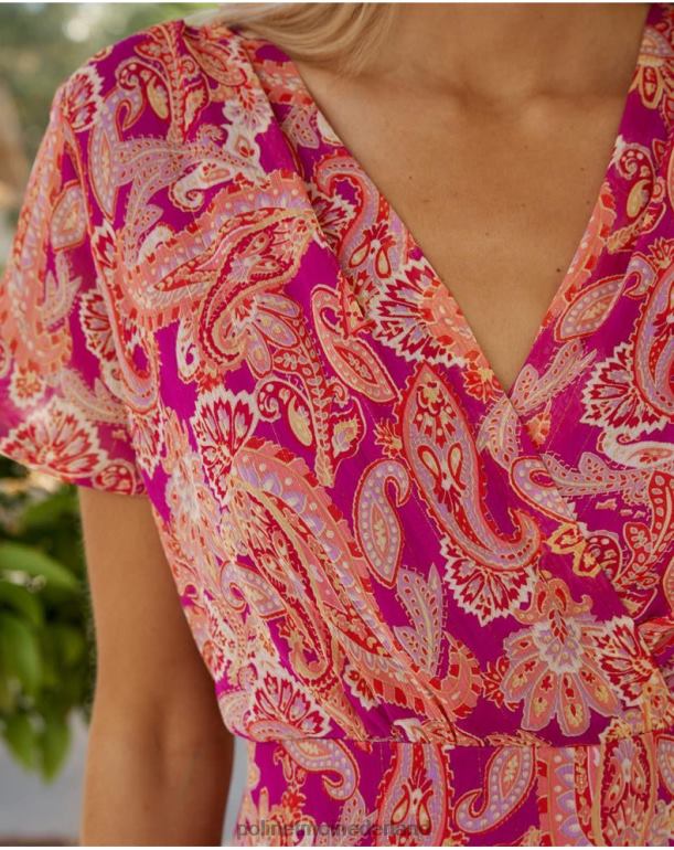 nl Polin et moi jurk gekruist cinzia paars JD28V52 kleding