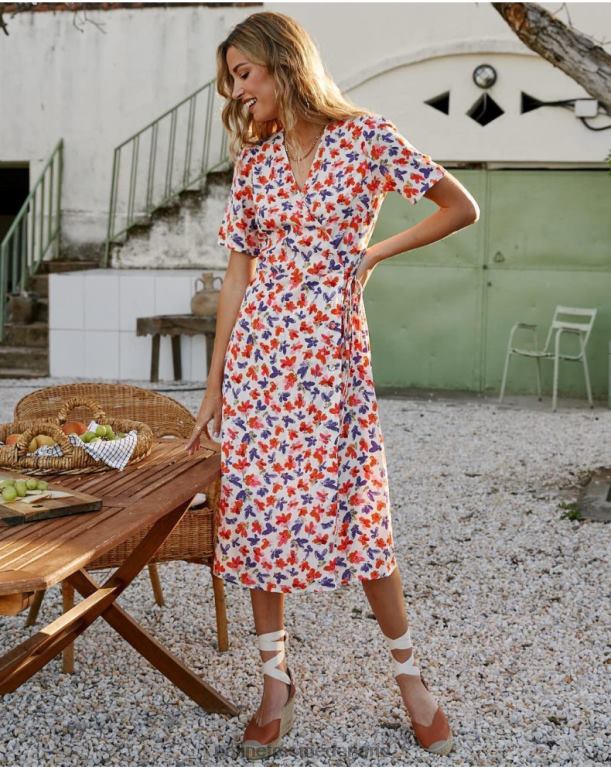 nl Polin et moi jurk gekruist gracia rauw JD28V92 kleding