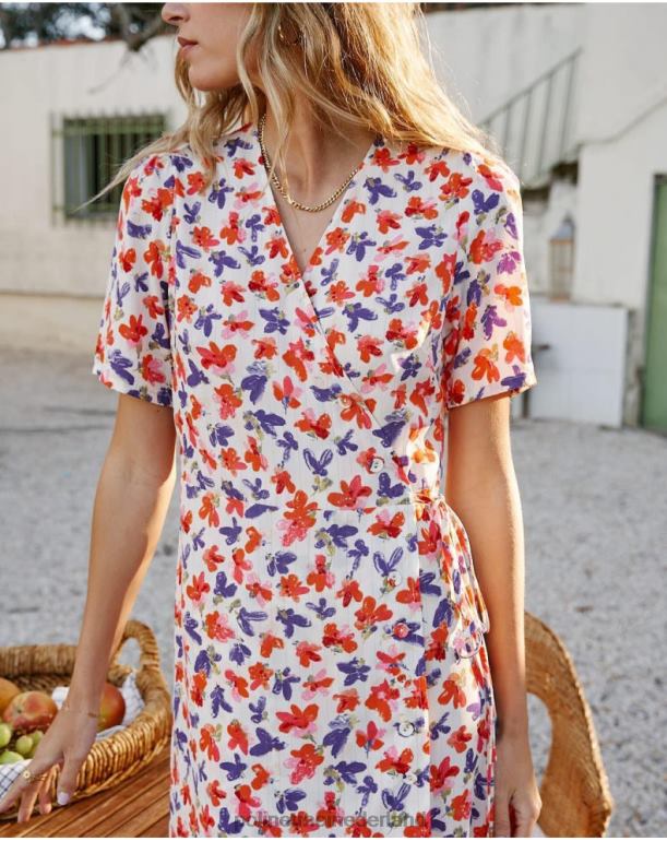 nl Polin et moi jurk gekruist gracia rauw JD28V92 kleding