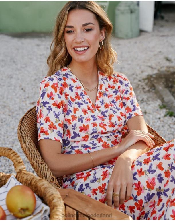 nl Polin et moi jurk gekruist gracia rauw JD28V92 kleding