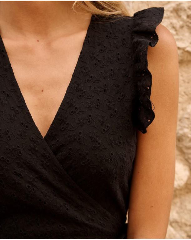 nl Polin et moi jurk gekruiste azara zwart JD28V44 kleding