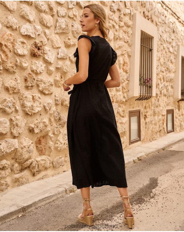 nl Polin et moi jurk gekruiste azara zwart JD28V44 kleding