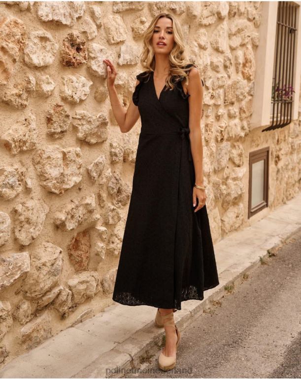 nl Polin et moi jurk gekruiste azara zwart JD28V44 kleding