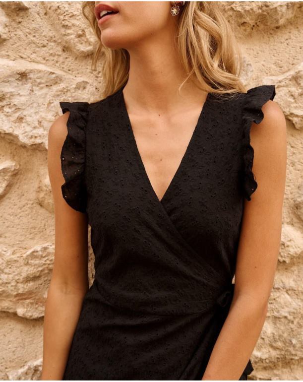 nl Polin et moi jurk gekruiste azara zwart JD28V44 kleding