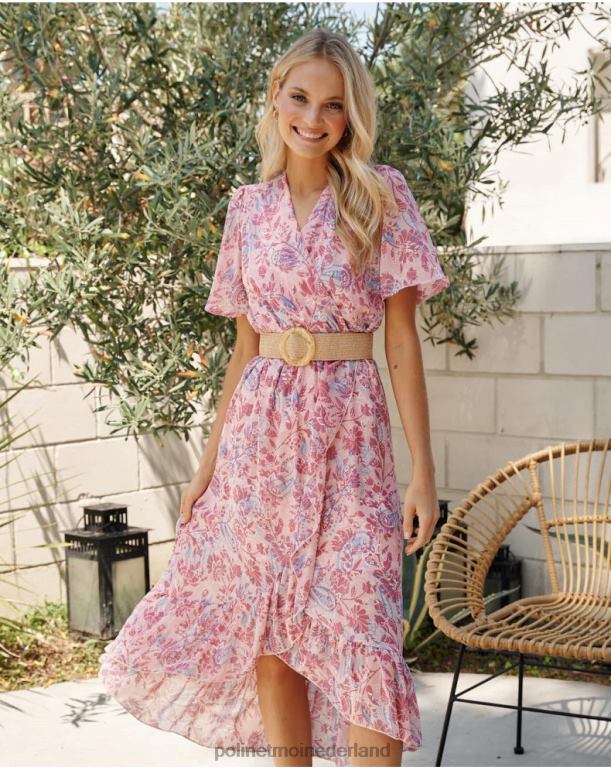 nl Polin et moi jurk gekruiste naiare roos JD28V1 kleding