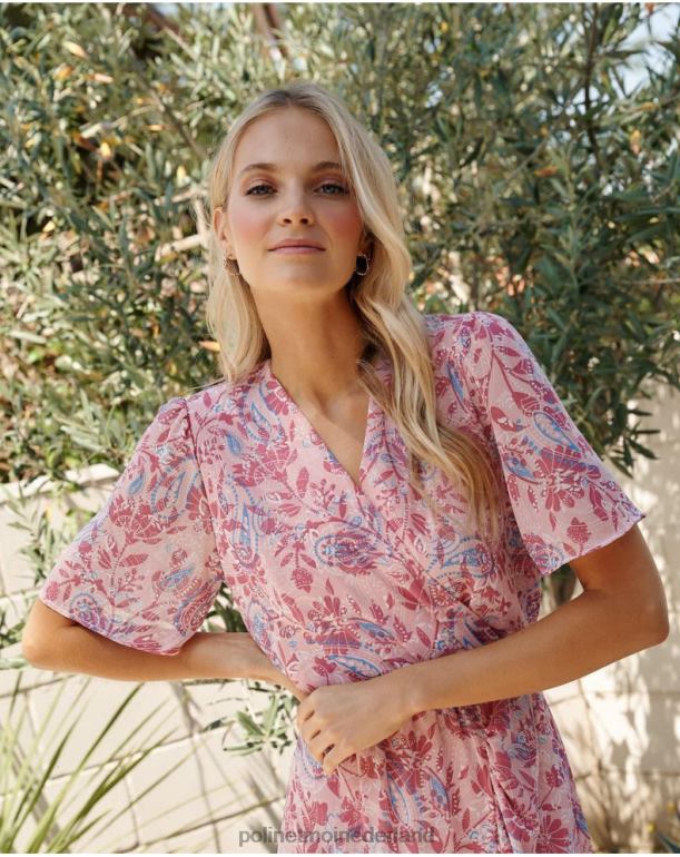 nl Polin et moi jurk gekruiste naiare roos JD28V1 kleding