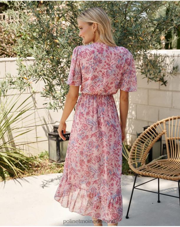 nl Polin et moi jurk gekruiste naiare roos JD28V1 kleding