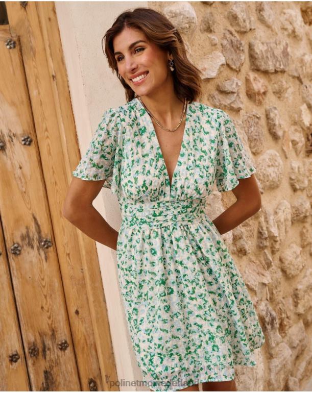 nl Polin et moi jurk gevlekte celeste turkoois JD28V34 kleding