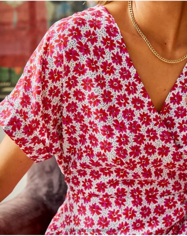 nl Polin et moi jurk knoop jasmijn framboos JD28V115 kleding