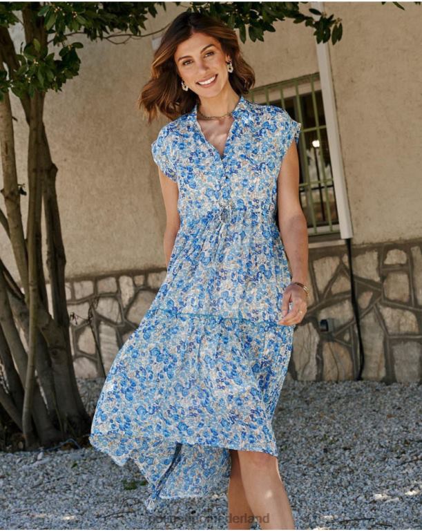 nl Polin et moi jurk met ruches ellis Atlantische Oceaan JD28V66 kleding