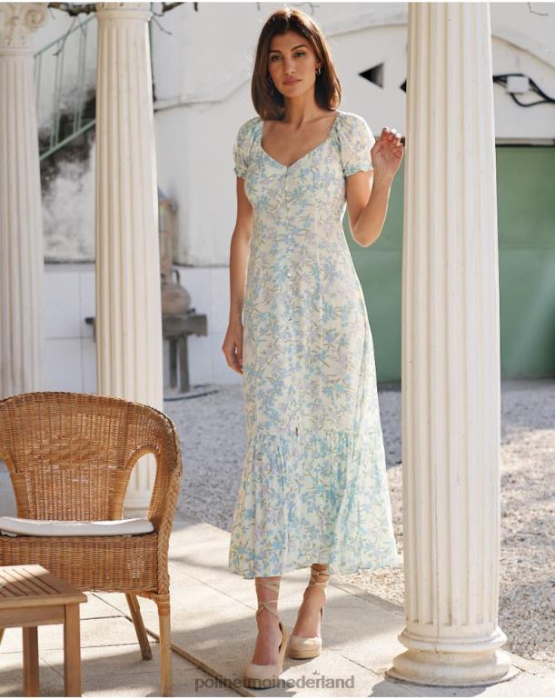 nl Polin et moi jurk met verduidelijke knopen eucalyptus JD28V69 kleding