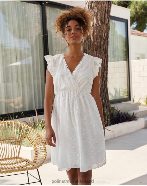 nl Polin et moi korte jurk van diane wit JD28V384 kleding