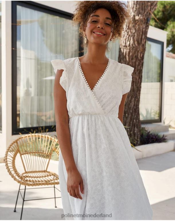 nl Polin et moi korte jurk van diane wit JD28V384 kleding