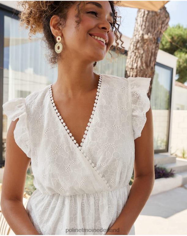 nl Polin et moi korte jurk van diane wit JD28V384 kleding