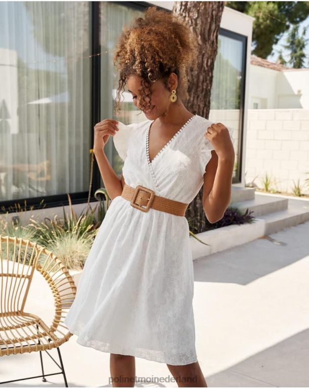 nl Polin et moi korte jurk van diane wit JD28V384 kleding