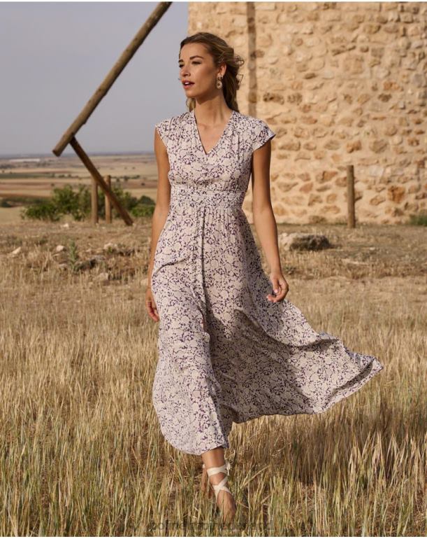 nl Polin et moi magdal midi-jurk lila JD28V111 kleding