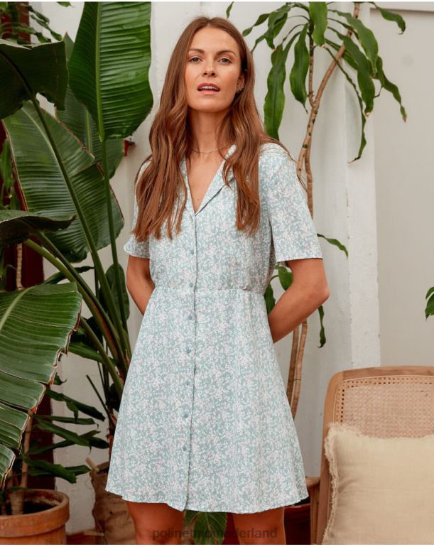 nl Polin et moi marie revers jurk eucalyptus JD28V142 kleding