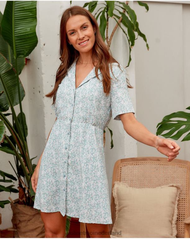 nl Polin et moi marie revers jurk eucalyptus JD28V142 kleding