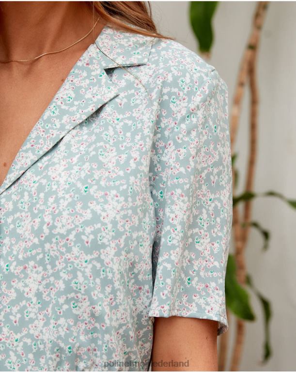 nl Polin et moi marie revers jurk eucalyptus JD28V142 kleding