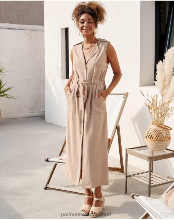 nl Polin et moi midi-jurk van lina kameel JD28V35 kleding