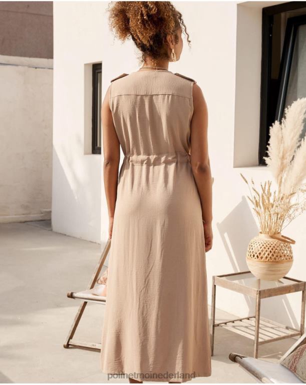 nl Polin et moi midi-jurk van lina kameel JD28V35 kleding