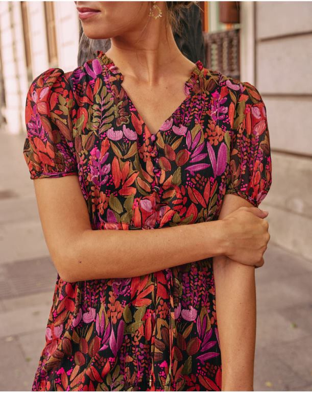 nl Polin et moi soepel vallende jurk van maitane bruin JD28V73 kleding