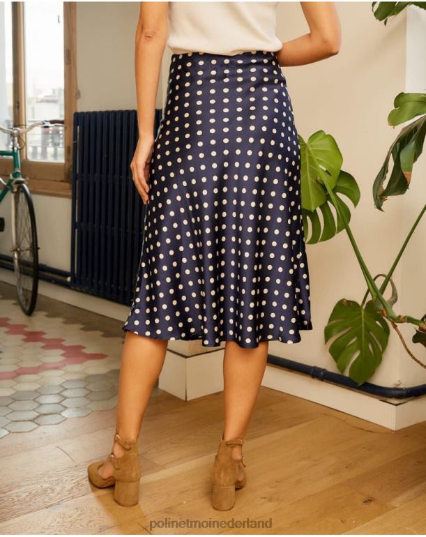 nl Polin et moi Floria rok met stippen marien JD28V322 kleding