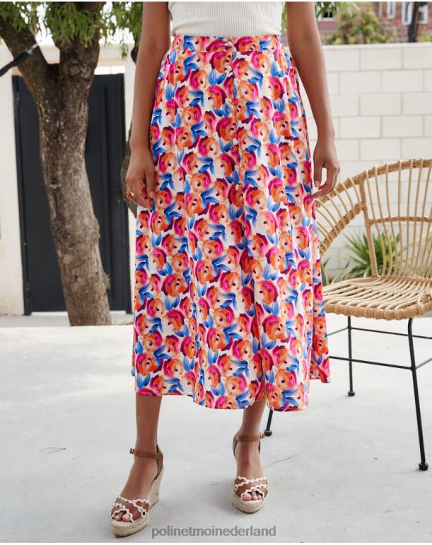 nl Polin et moi rok bloemen hannah oranje JD28V320 kleding