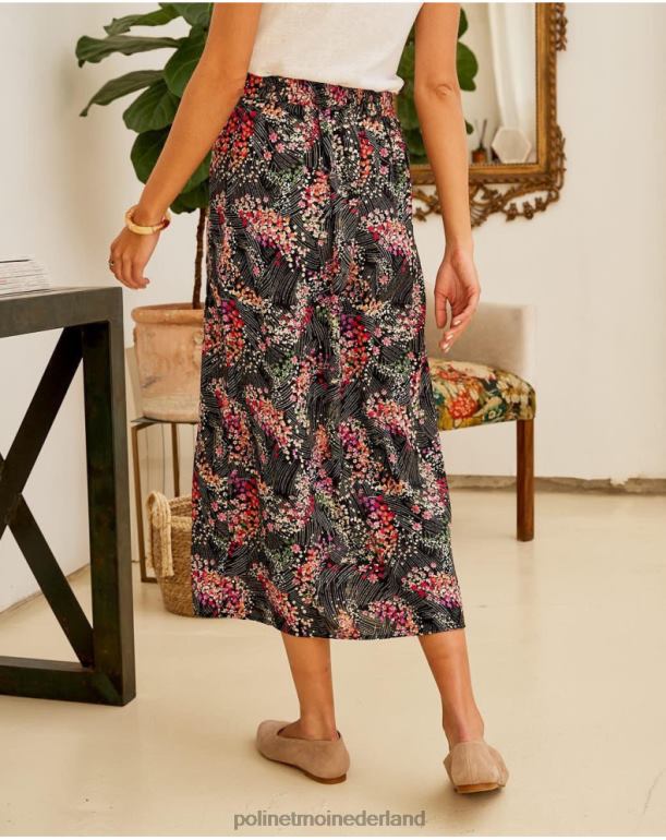 nl Polin et moi rok bloemen jara zwart JD28V309 kleding