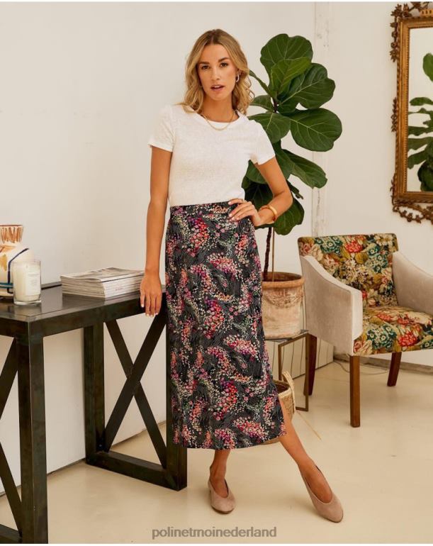 nl Polin et moi rok bloemen jara zwart JD28V309 kleding