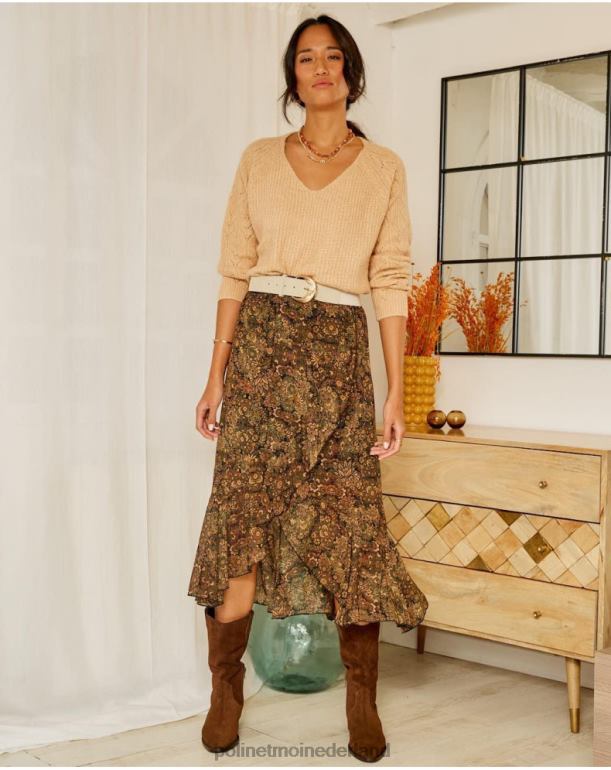 nl Polin et moi rok ruche herderin kaki JD28V321 kleding