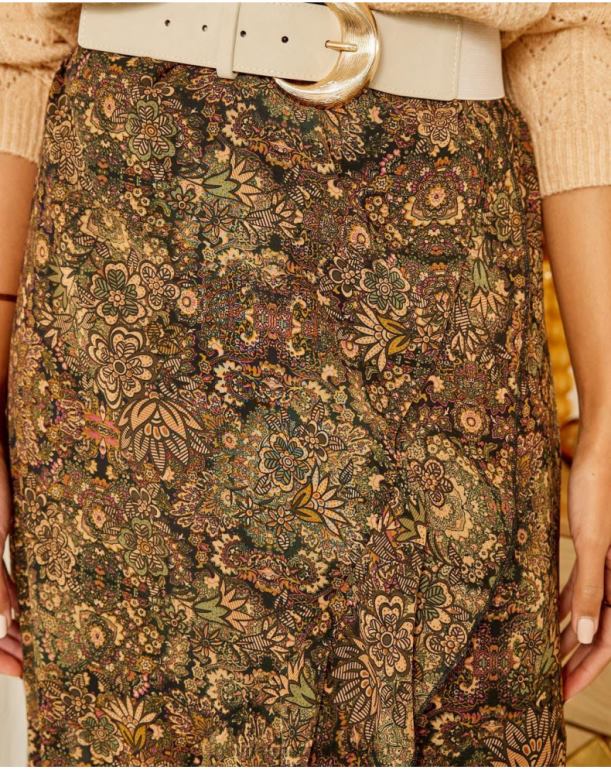 nl Polin et moi rok ruche herderin kaki JD28V321 kleding