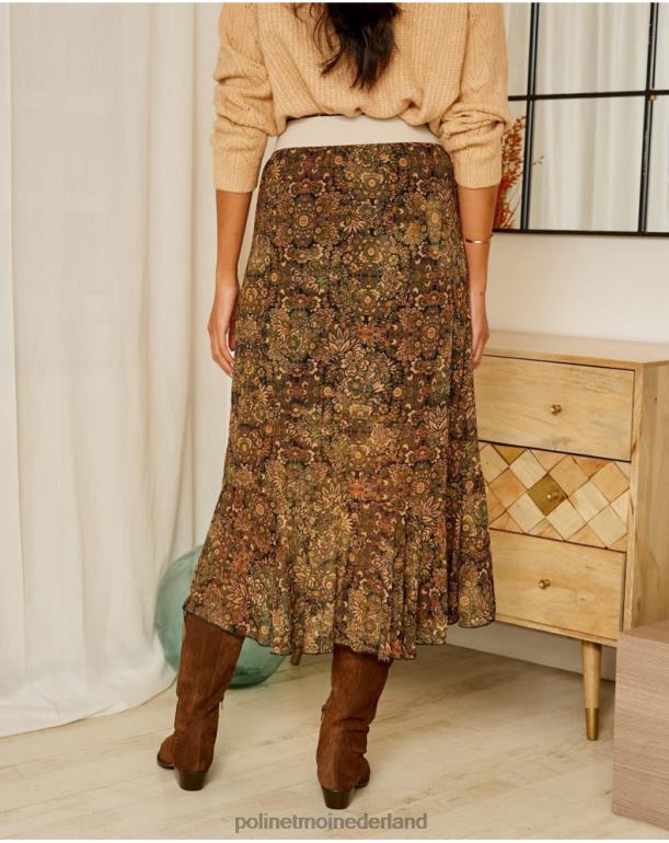 nl Polin et moi rok ruche herderin kaki JD28V321 kleding