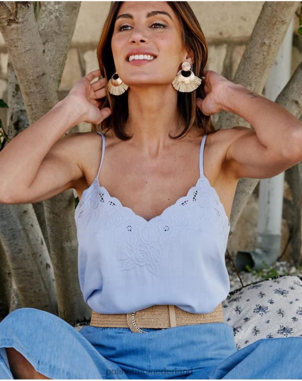 nl Polin et moi Malala geborduurde top hemel- JD28V264 kleding