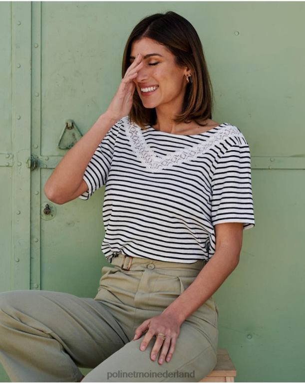 nl Polin et moi T-shirt met patystrepen marien JD28V259 kleding