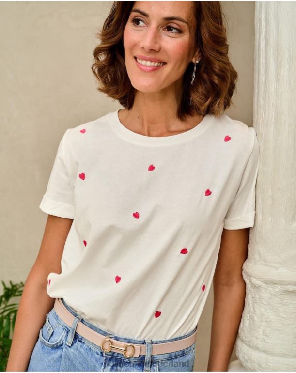 nl Polin et moi idoya harten t-shirt wit JD28V282 kleding