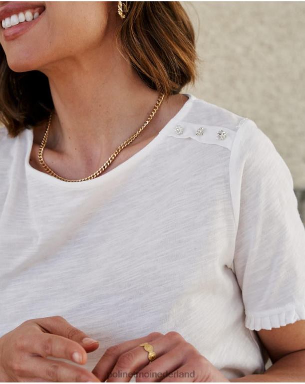 nl Polin et moi knoop cher t-shirt wit JD28V263 kleding