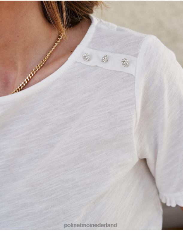 nl Polin et moi knoop cher t-shirt wit JD28V263 kleding