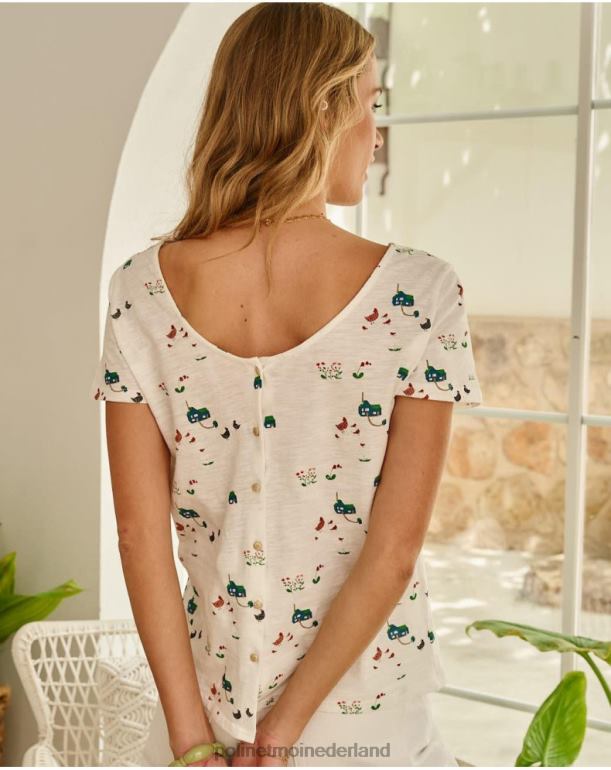 nl Polin et moi knopen van t-shirts wit JD28V267 kleding