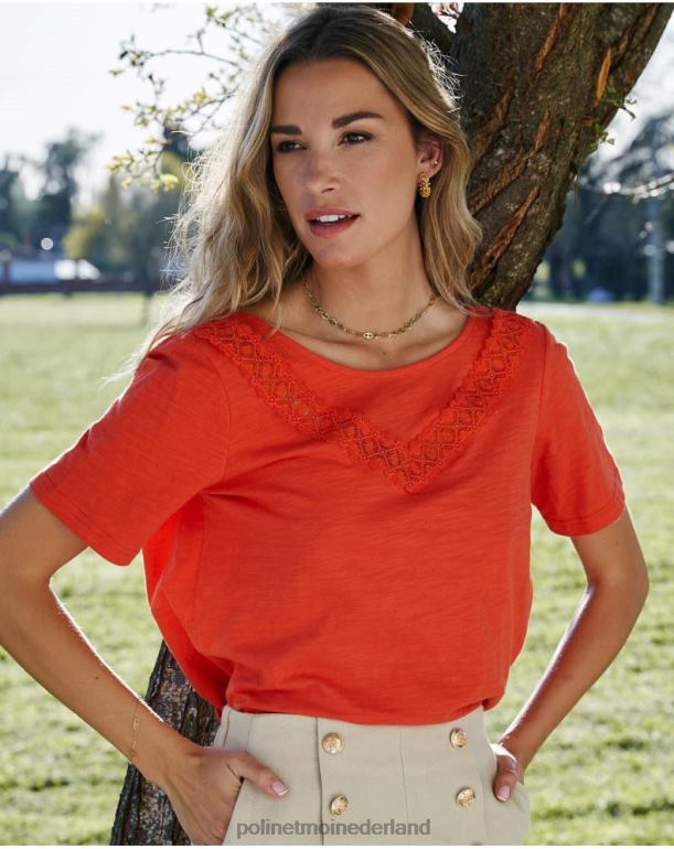 nl Polin et moi paty t-shirt koraal JD28V278 kleding