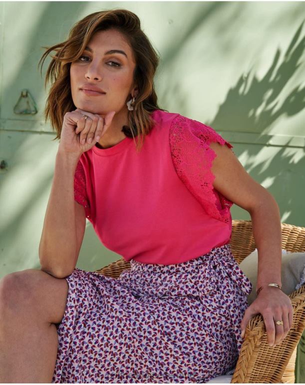 nl Polin et moi top gegolfde sissi fuchsia JD28V275 kleding