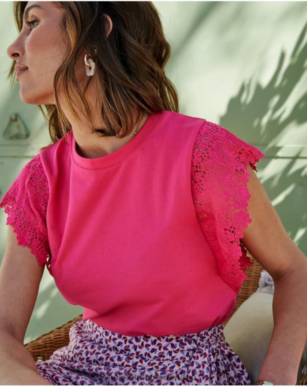 nl Polin et moi top gegolfde sissi fuchsia JD28V275 kleding