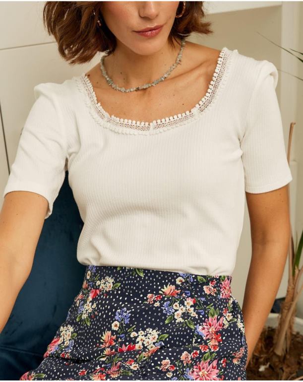 nl Polin et moi top kant giorgia wit JD28V288 kleding