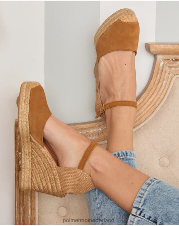 nl Polin et moi Fabrizia espadrille met sleehak kameel JD28V480 schoenen