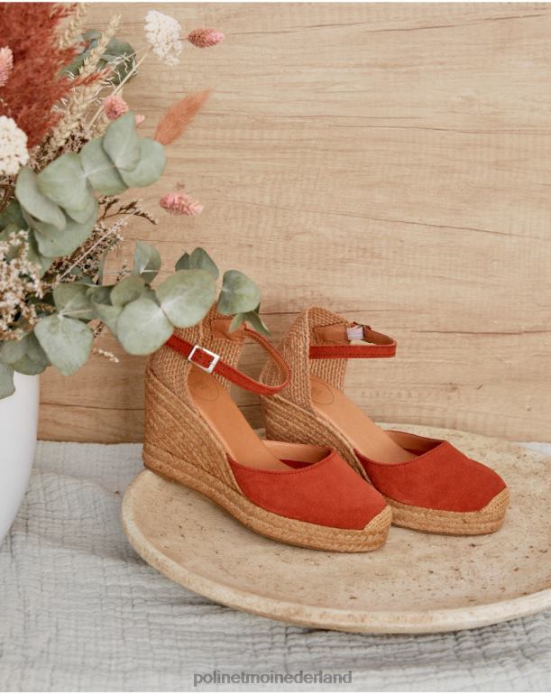 nl Polin et moi Fabrizia espadrille met sleehak terracotta JD28V430 schoenen