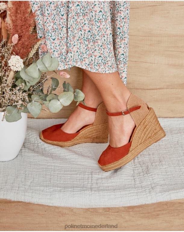 nl Polin et moi Fabrizia espadrille met sleehak terracotta JD28V430 schoenen