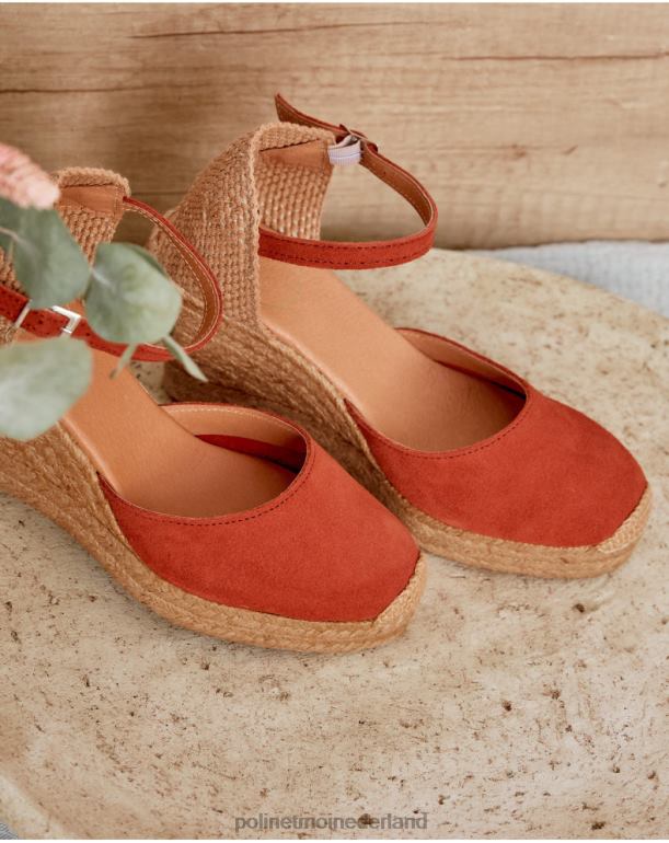 nl Polin et moi Fabrizia espadrille met sleehak terracotta JD28V430 schoenen