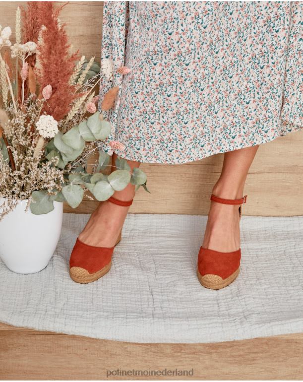 nl Polin et moi Fabrizia espadrille met sleehak terracotta JD28V430 schoenen